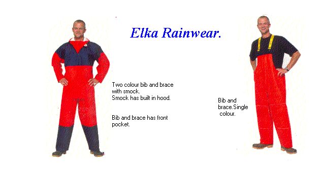 Strong foul weather clothing from Elka rainwear.